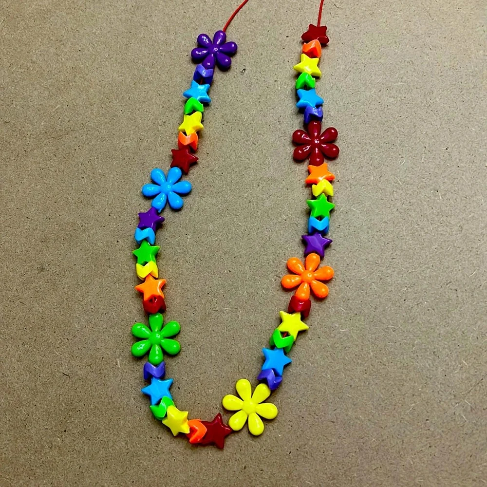 Handmade Rainbow 🌈 Necklace with Flowers and Stars